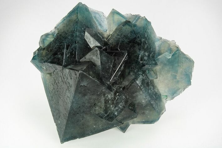 Phenomenal, Blue-Green Octahedral Fluorite Cluster - China #215759